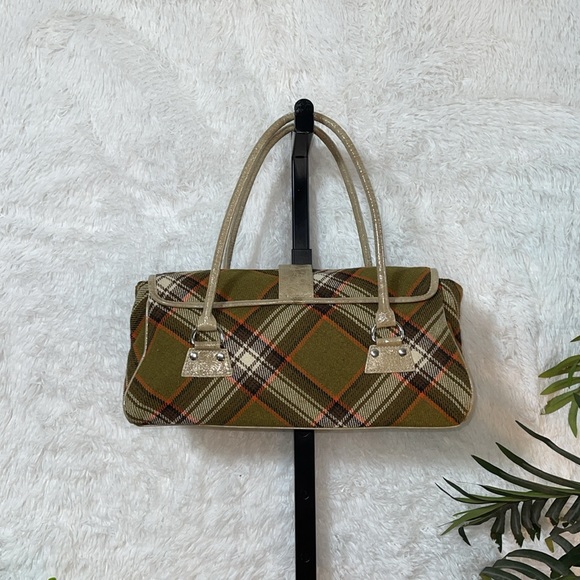 Mussio De Groot Olive and Taupe plaid purse - Picture 4 of 6